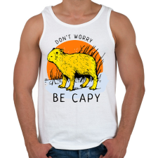 PRINTFASHION Dont worry be capy - Férfi atléta - Fehér atléta, trikó