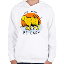 PRINTFASHION Dont worry be capy - Gyerek kapucnis pulóver - Fehér gyerek pulóver, kardigán