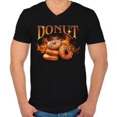 PRINTFASHION Donut - Férfi V-nyakú póló - Fekete