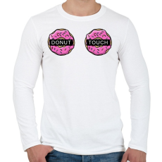 PRINTFASHION Donut Touch - Férfi hosszú ujjú póló - Fehér