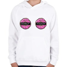 PRINTFASHION Donut Touch - Gyerek kapucnis pulóver - Fehér gyerek pulóver, kardigán