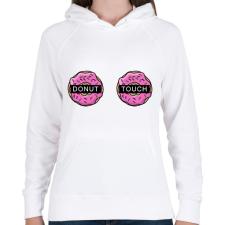 PRINTFASHION Donut Touch - Női kapucnis pulóver - Fehér női pulóver, kardigán