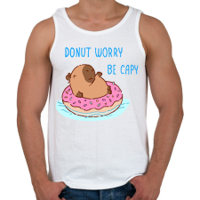 PRINTFASHION Donut worry be capy (kék) - Férfi atléta - Fehér atléta, trikó