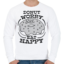 PRINTFASHION Donut worry eat happy - Férfi pulóver - Fehér férfi pulóver, kardigán