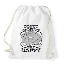 PRINTFASHION Donut worry eat happy - Sportzsák, Tornazsák - Fehér tornazsák