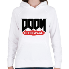 PRINTFASHION doom2 - Női kapucnis pulóver - Fehér női pulóver, kardigán