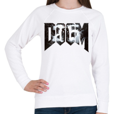 PRINTFASHION DOOM - Női pulóver - Fehér női pulóver, kardigán