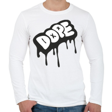 PRINTFASHION Dope logo - Férfi hosszú ujjú póló - Fehér férfi póló
