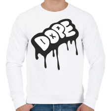 PRINTFASHION Dope logo - Férfi pulóver - Fehér férfi pulóver, kardigán