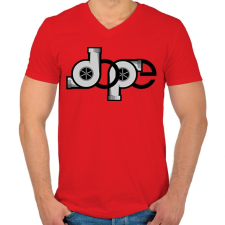PRINTFASHION DOPE turbós logó - Férfi V-nyakú póló - Piros férfi póló
