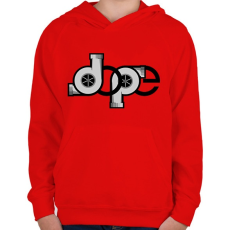 PRINTFASHION DOPE turbós logó - Gyerek kapucnis pulóver - Piros