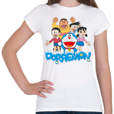 PRINTFASHION Doraemon - Női póló - Fehér női póló