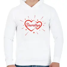 PRINTFASHION Dorottya - Férfi kapucnis pulóver - Fehér férfi pulóver, kardigán