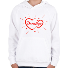 PRINTFASHION Dorottya - Gyerek kapucnis pulóver - Fehér gyerek pulóver, kardigán