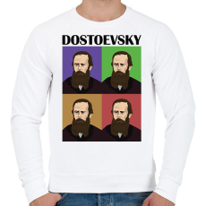 PRINTFASHION Dostoevsky  - Férfi pulóver - Fehér