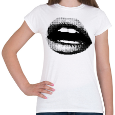 PRINTFASHION Dotted Lips - Női póló - Fehér női póló