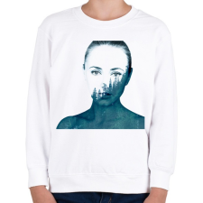 PRINTFASHION Double exposure Girl - Gyerek pulóver - Fehér gyerek pulóver, kardigán