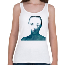 PRINTFASHION Double exposure Girl - Női atléta - Fehér női trikó