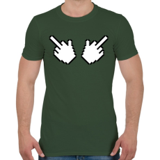 PRINTFASHION Double Fuck - Férfi póló - Katonazöld