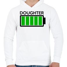 PRINTFASHION DOUGHTER - Férfi kapucnis pulóver - Fehér