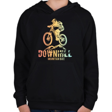 PRINTFASHION downhill - Gyerek kapucnis pulóver - Fekete gyerek pulóver, kardigán