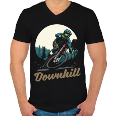 PRINTFASHION Downhill sötét alaphoz - Férfi V-nyakú póló - Fekete