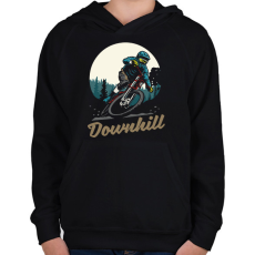 PRINTFASHION Downhill sötét alaphoz - Gyerek kapucnis pulóver - Fekete