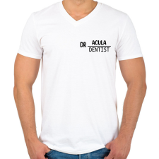 PRINTFASHION Dr.Acula - Dentist - Férfi V-nyakú póló - Fehér férfi póló
