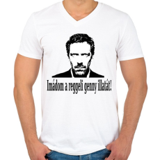 PRINTFASHION dr hause - Férfi V-nyakú póló - Fehér