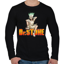PRINTFASHION Dr. Stone - Senku - Férfi hosszú ujjú póló - Fekete férfi póló