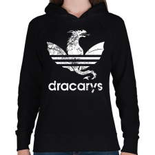 PRINTFASHION dracarys fehér - Női kapucnis pulóver - Fekete női pulóver, kardigán