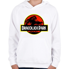 PRINTFASHION Dracolich Park - Gyerek kapucnis pulóver - Fehér