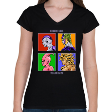 PRINTFASHION Dragon Ball ellenségek - Női V-nyakú póló - Fekete