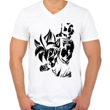 PRINTFASHION Dragon Ball - Férfi V-nyakú póló - Fehér férfi póló