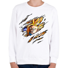 PRINTFASHION Dragon Ball Fighter - Gyerek pulóver - Fehér gyerek pulóver, kardigán