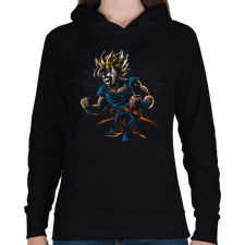 PRINTFASHION Dragon Ball Goku - Női kapucnis pulóver - Fekete női pulóver, kardigán