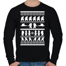 PRINTFASHION Dragon Ball karácsonyi minta - Férfi pulóver - Fekete férfi pulóver, kardigán