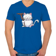 PRINTFASHION Dragon Ball karakter - Férfi V-nyakú póló - Királykék