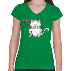 PRINTFASHION Dragon Ball karakter - Női V-nyakú póló - Zöld