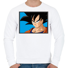PRINTFASHION Dragon ball karakterek18 - Férfi pulóver - Fehér férfi pulóver, kardigán