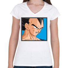 PRINTFASHION Dragon ball karakterek1 - Női V-nyakú póló - Fehér