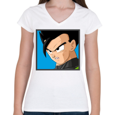PRINTFASHION Dragon ball karakterek8 - Női V-nyakú póló - Fehér női póló