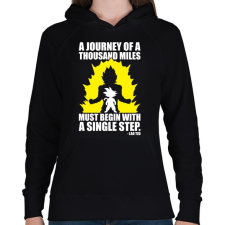 PRINTFASHION Dragon Ball - Kezdet - Női kapucnis pulóver - Fekete női pulóver, kardigán