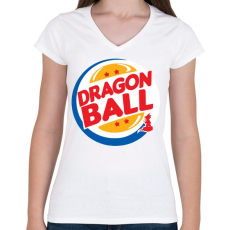PRINTFASHION Dragon Ball - Női V-nyakú póló - Fehér
