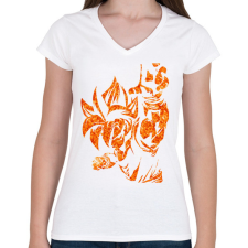 PRINTFASHION Dragon Ball - Női V-nyakú póló - Fehér női póló