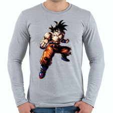 PRINTFASHION dragon ball super-saiyan-god - Férfi hosszú ujjú póló - Sport szürke férfi póló