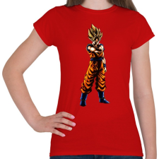 PRINTFASHION dragon ball super-saiyan - Női póló - Piros női póló