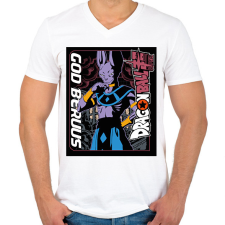 PRINTFASHION Dragon Ball szuper - Férfi V-nyakú póló - Fehér férfi póló