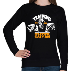 PRINTFASHION Dragon ball - Training to go Super Saiyan - Női pulóver - Fekete