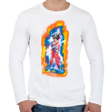 PRINTFASHION Dragon ball- ultra-instinct-aura - Férfi hosszú ujjú póló - Fehér férfi póló
